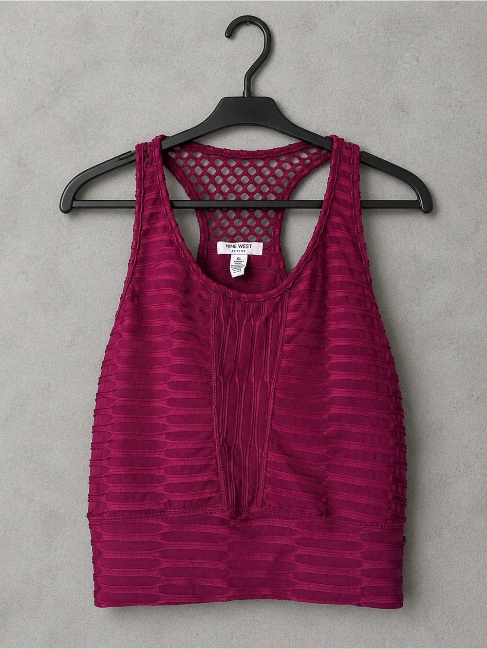 NWT Nine West Active Textured Racerback Crop Tank XL
